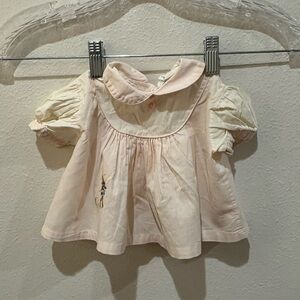 Vintage kitten embroidered baby blouse